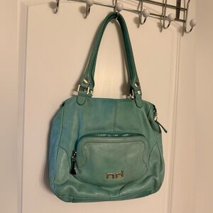 Nuovedive Teal Leather Women’s Handbag